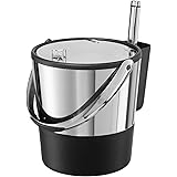 Oggi Insulated Ice Bucket, 4 Quart / 3.8 L, Stainless Steel, Black