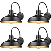 ALLGOT Exterior Barn Light, Farmhouse Wall Sconce, Porch Outdoor Wall Lighting Fixture, Gooseneck Barn Lights, Exterior Wall 