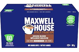 Maxwell House House Blend Coffee – Lot de 60 dosettes de café K-Cup certifiées compostables