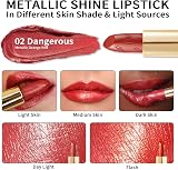 Oulac Glow Metallic Shine Lipstick Coral 4.3 g Vegan Cruelty Free view 3