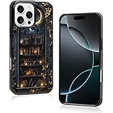 Odhtst Aesthetic Star Bookshelf Book Collage Phone Case Compatible with iPhone 16 Pro Max Case 6.9 Inch, TPU Shockproof Protection Vintage Goth Bookcase Bookish Gifts Phone Case for Girls Women Cover