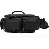 reeyee 6.5L Expandable Waist Pack for Men, Large Hip Pack for Cycling | CORDURA fanny pack with multiple pockets, quick-release magnetic buckle, reflective zippers and breathable back panel