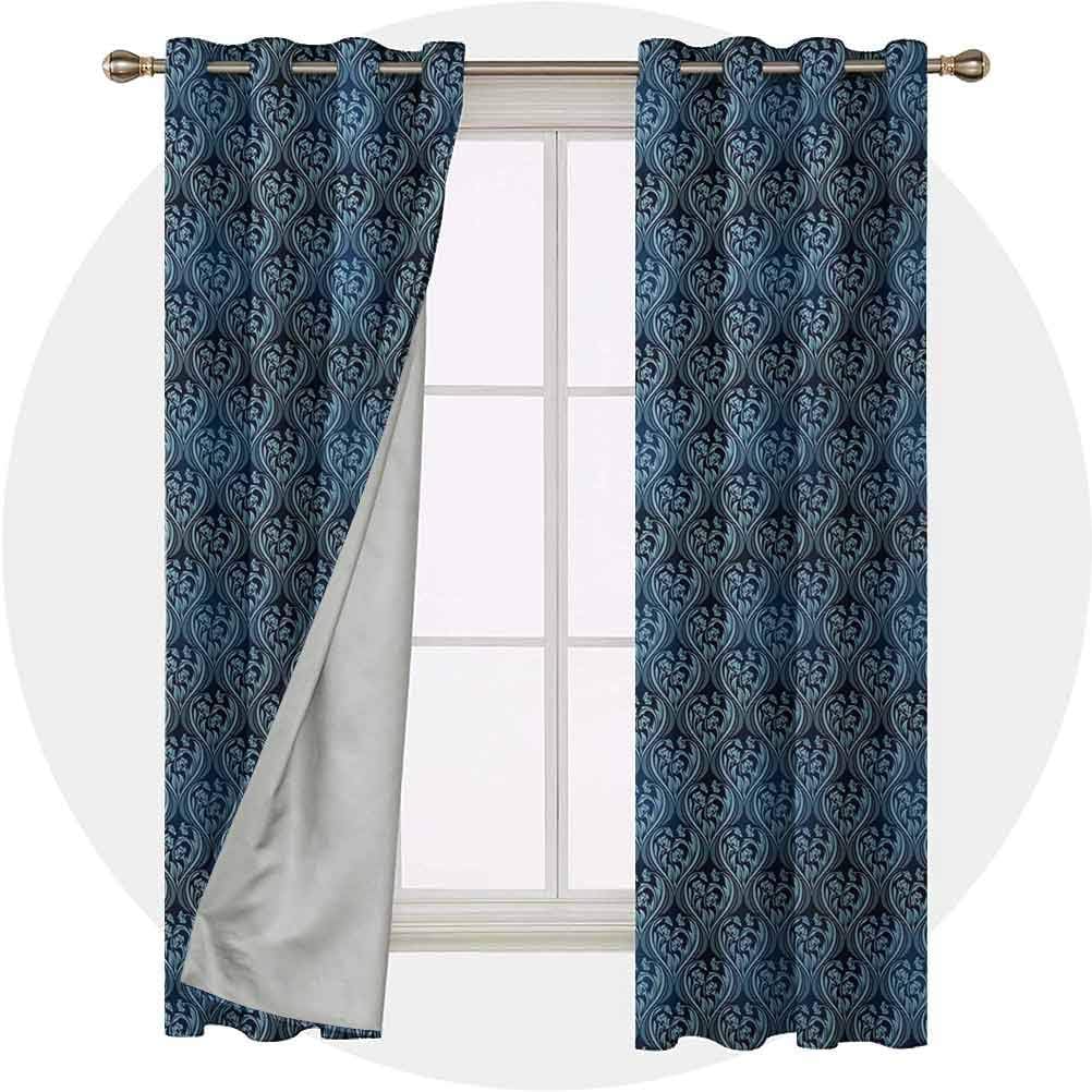 YUAZHOQI Cute Blackout Curtains 72 Inches Long Panels Window Draperies