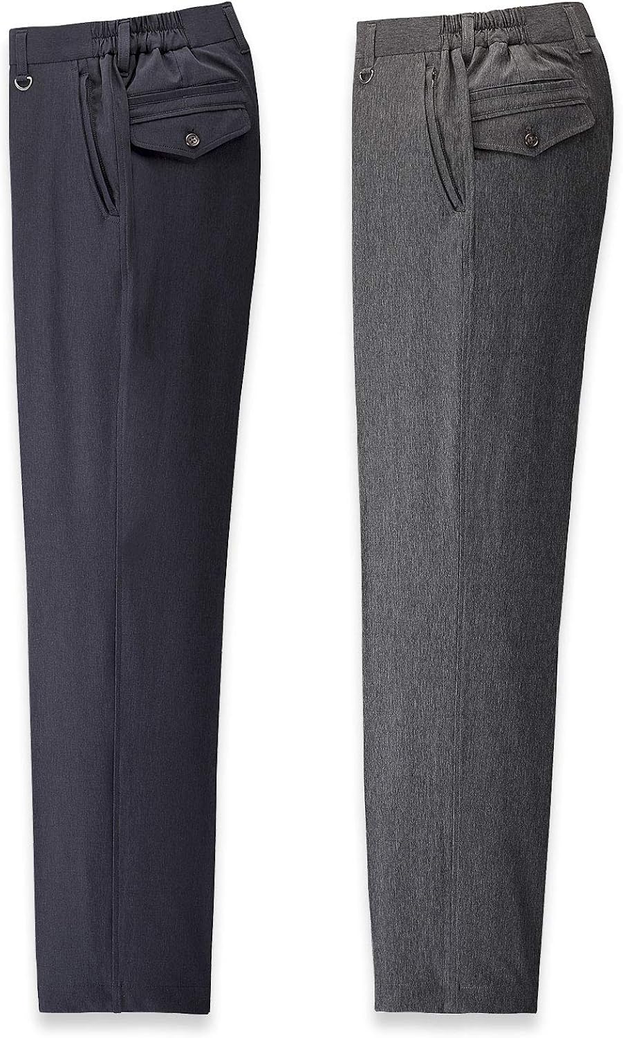 Amazon ポールミラー 旅らくパンツ 裾上げ済 ノータック 2色組 全方向ストレッチ メンズ ロングパンツ 通販