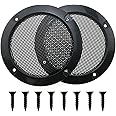 MEETOOT 2pcs Cold Rolled Steel Loudspeaker Net Cover 3" Grill Cover with Mounting Screws for DIY Speaker and Car Speaker