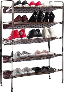 Zapatero, kealive 5 niveles zapatero de metal organizador de zapatos