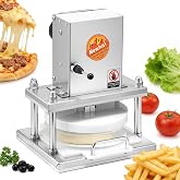 Newhai Electric Pizza Dough Press, 8.6" Stainless Steel, for Bakery &amp; Home | Adjustable Thickness Handle, 15.4lb Lightweight, w/400 Parchment Papers &amp; Brush, for Pizza, Flatbread &amp; Pastry