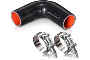 BEIJIULI 2.25" ID 90 Degree Silicone Elbow Coupler Hose with Stainless T-Bolt Clamp,Thickness 5mm,4" Leg Length,4 Layers Reinforced Turbo,Intercooler,Intake Radiator Piping