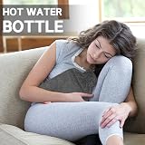 Jsdoin Hot Water Bottle with Faux Fur Cover 2L Dark Grey UK view 5