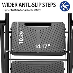 KINGRACK Folding 2 Step Ladder, Portable Ladder for