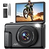 4K Digital Camera Photography for Vlogging: 64MP Compact Cameras with Flip Screen 16X Zoom - Gift for Beginners/Enfant/Teen -