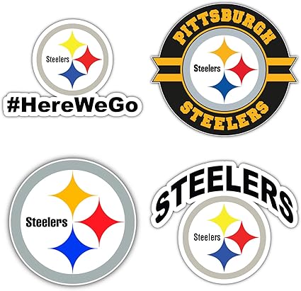 Qualityprint Pittsburgh Steelers Set Von 4 Nfl Fussball Autoaufkleber Aufkleber 12 7 Cm Langere Seite Amazon De Kuche Haushalt