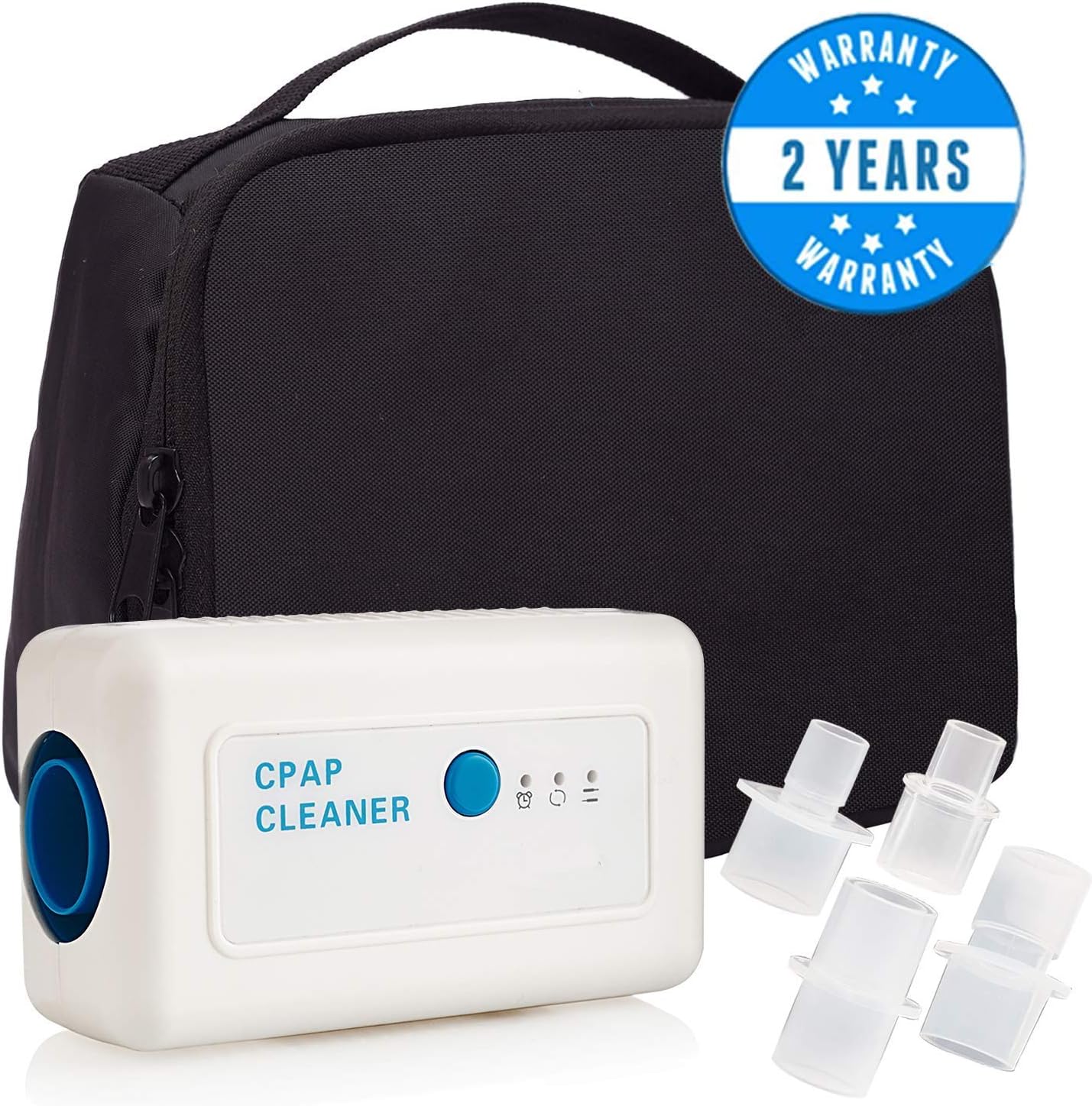 Rescare Professional CPAP Cleaner System Ozone Disinfection Sanitizer for CPAP,Mask and Hose Attach 4 Hose Adapters丨 Non-Rechargeable (2020 Newer)