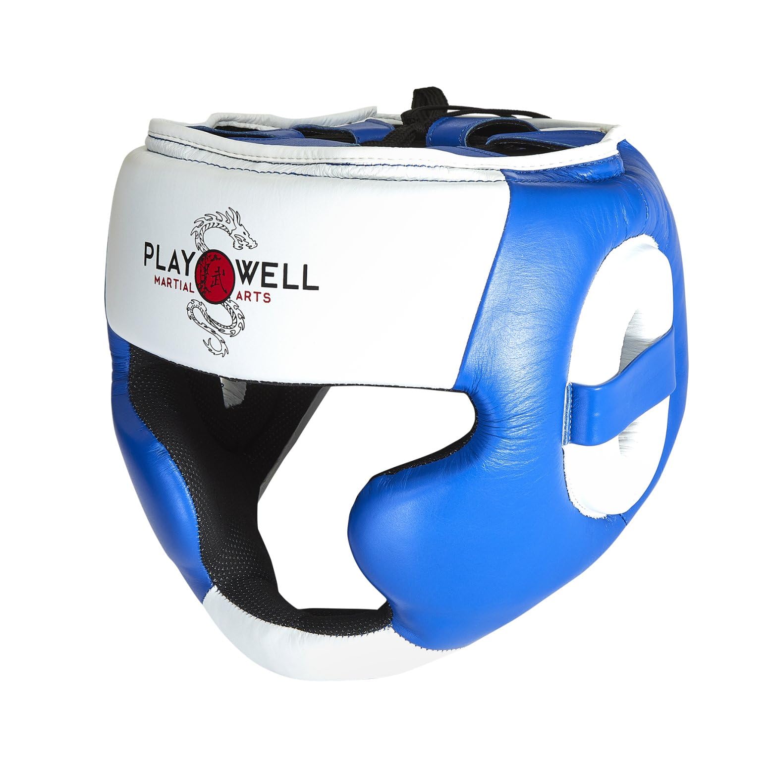 Playwell Premium Range: Pro Muay Thai K1 Series Leather Head Guard (Large/XL)