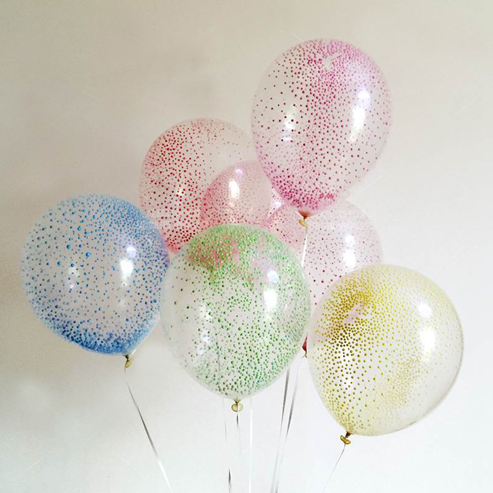 18pcs Ballons Transparent Multicolore Mousse en Latex pour Décoration Noël Fête D\'anniversaire Mariage