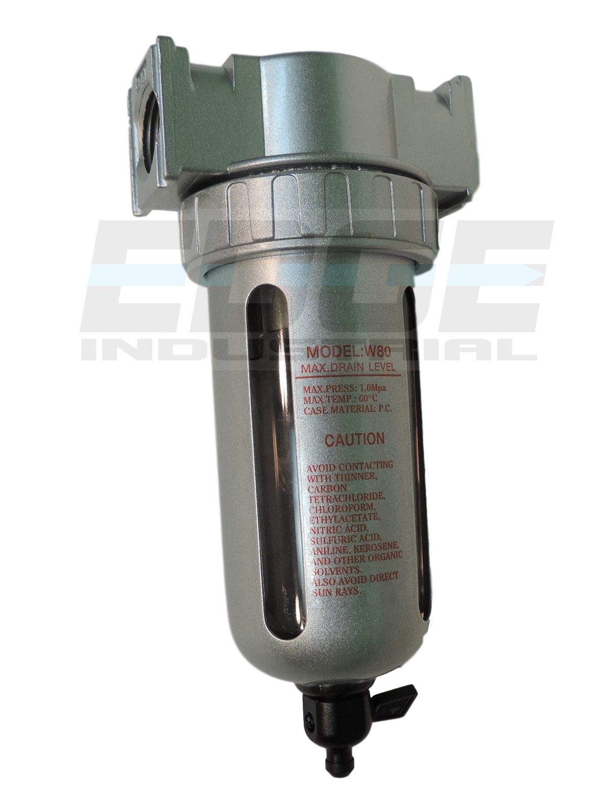 COMPRESSED AIR INLINE PARTICULATE FILTER, MOISTURE TRAP, 1/2" NPT