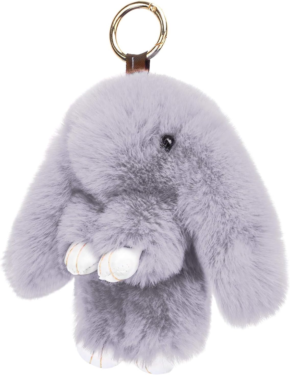 KEREDA Fluffy Bunny Keychain Cute Hanging Pom Pom Keyring Faux Rabbit
