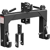 YITAMOTOR 3 Point Quick Hitch with Upgrade Versatile Adapter &amp; 2" Receiver for Category 1 Tractors, 3000 lbs 3-Pt Trailer Hitch Attachment with 5 Level Adjustable Bolt (Black)
