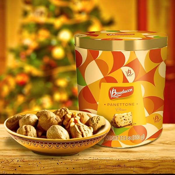 BAUDUCCO CLASSIC PANETTONE TIN – MOIST & FRESH, TRADITIONAL ITALIAN RECIPE – AUTHENTIC TASTE OF ITALY – 17.5OZ (PACK OF 1)