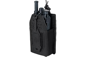TOPTACPRO Tactical Molle Radio Pouch Radio Holster Universal Radio Holder for Walkie Talkie Motorola BaoFeng UV-5R BF-F8HP Adjustable Storage Rifle Magazine Pouch(Black)