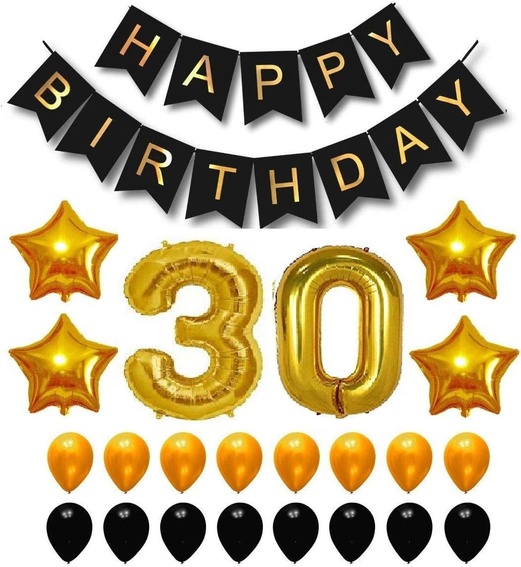 TOYXE 30th Birthday Party Balloons, Supplies & Decorations Set (40664)