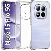 USTIYA Funda para Redmi Note 15 Pro 5G Case TPU Transparente FBK | Uso Rudo Bumper Shock-Absorción Carcasa con Cuatro Esquina