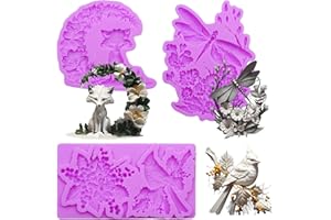Fox Silicone Fondant Molds Bird Resin Mold Dragonfly Silicone Mold Animal Chocolate Baking Molds for Cake Decoration Cupcake 