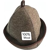Lammusd Wool Sauna Hat – Finnish Felt Design, Warm Wool Banya Cap for Sauna Use | Unisex for Banya, Steam Room & Spa | Comfortable Dark Brown Felt Cap 1 Pack