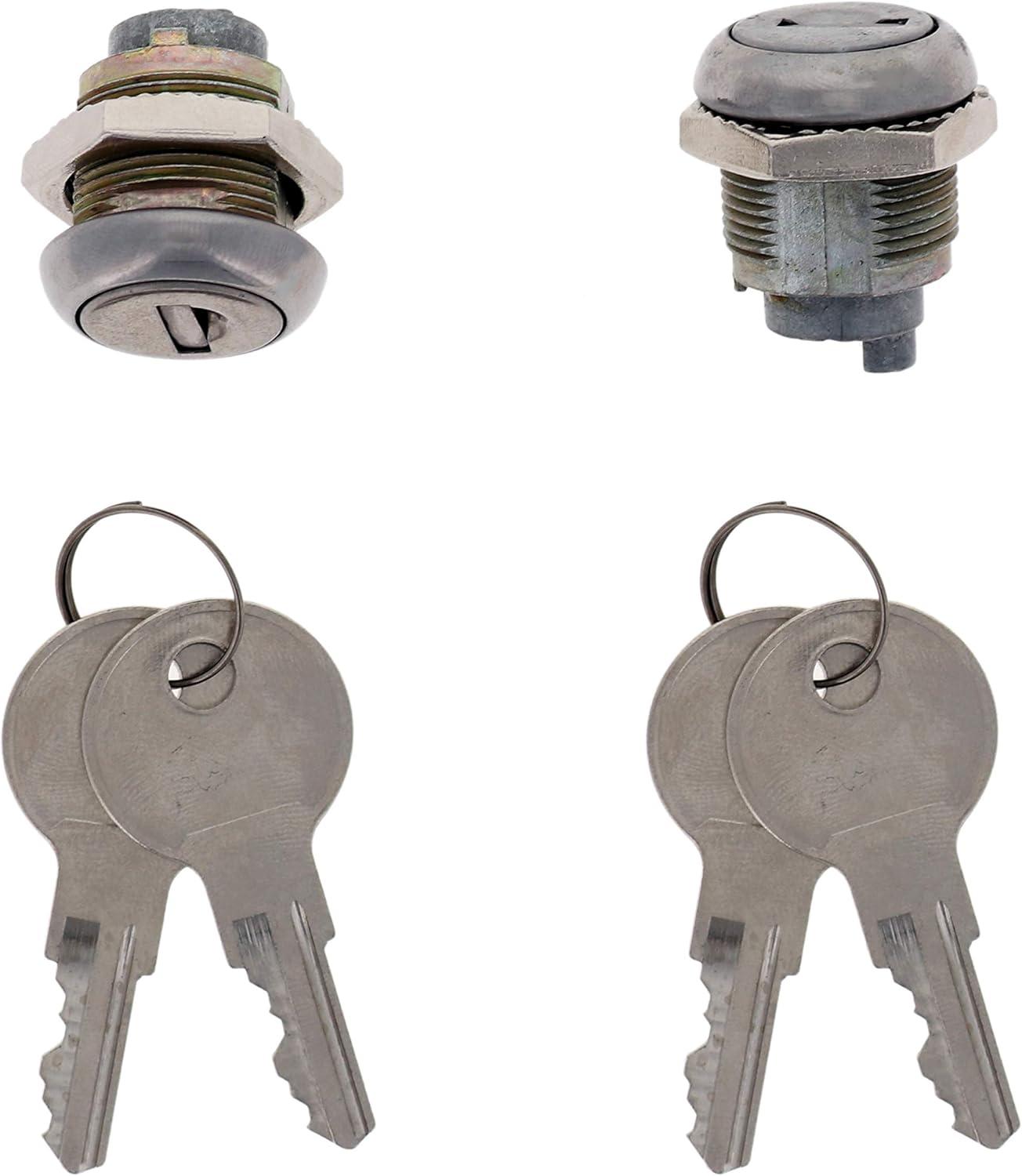 TCH Hardware 2 Pack Cam Lock Cylinder & 4 x CH502 Keys No Pawl