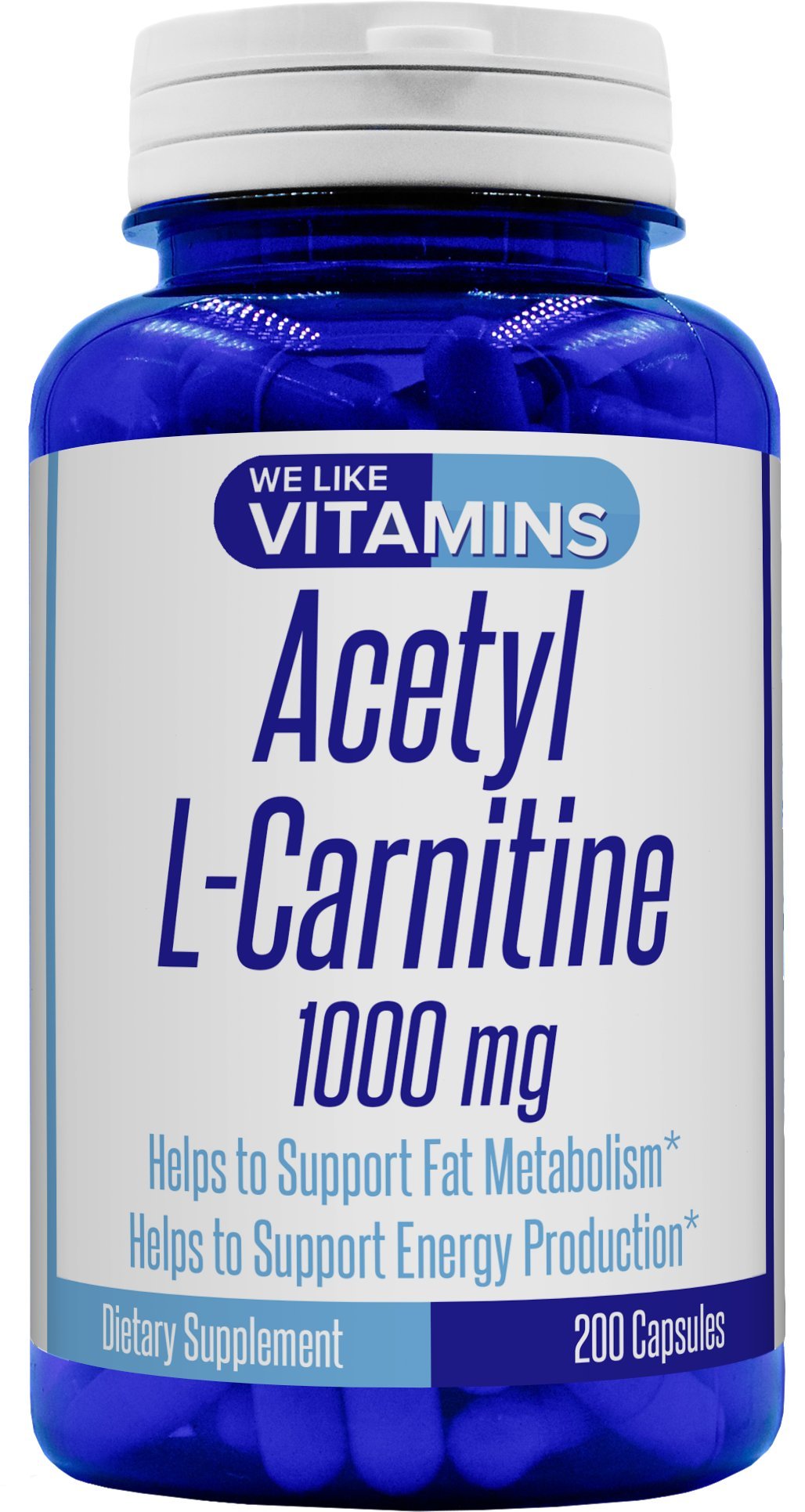 Acetyl L-Carnitine 1000mg (per Serving, 100 Servings) 200 Capsules - 100 Day Supply - Acetyl l carnitine Supplement