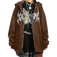Collo in pelliccia sintetica scura Harajuku Hiphop Y2K Felpa con cappuccio con zip Felpa con cappuccio punk oversize con cerniera Giacca retrò Rock Goth Streetwear  200000343