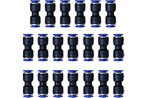 ROZESAZZ 6mm OD Pneumatic quick Connector Push to Connect fittings Straight Union/Coupler (Pack of 20)