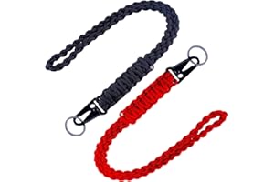 2 PCS Heavy Duty Paracord Lanyard with Keychain Keyring, Sturdy Braided Cell Phone Lanyard for Outdoor Activities, Hiking, Ca