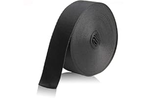 KINMINGZHU 1 Inch Wide 10 Yards Black Nylon Webbing Strap，Polypropylene Straps for Bags, Hammocks, Outdoor Climbing and DIY Making Luggage Strap, Pet Collar, Backpack Repairing
