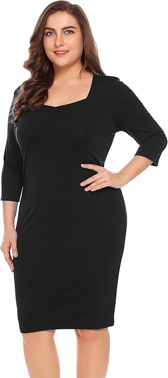 plus black bodycon dress
