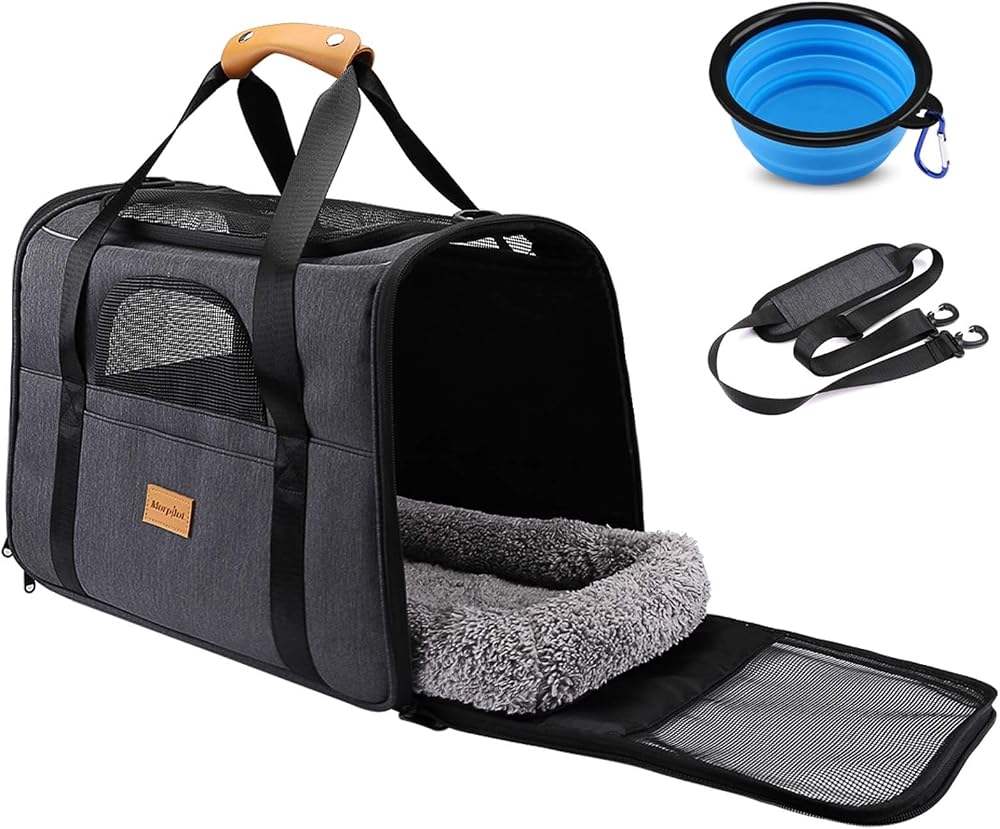 morpilot Cat Carrier Airline Approved Top Opening Breathable Mesh 9kg Grey