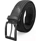 FAIRWIN Men's Golf Belt, Stretch Braided Elastic Woven Casual Jeans Belts 1 3/8" Nylon Web Work Belts for Men