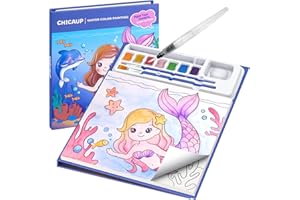 CHICAUP Paint with Water Coloring Books for Kids, Mess Free Watercolor Painting Kit Painting Activity for Kids Ages 3-5 4-8, Arts Crafts Drawing Gift Toy for Boy Girl (Blue)