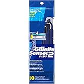 Gillette Sensor2 Plus Men&rsquo;s Disposable Razors, 10 Count