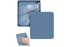 for Kobo Libra Colour/Libra 2 eReader 7 Inch Case with Wrist Strap and Auto Sleep/Wake, Shock-Proof & Scratch-Resistant (Dark