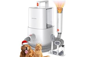 ORTRI Dog Grooming Vacuum Kit for Shedding: Quiet Pet Grooming Vacuum for Dogs and Cats with Clipper Brush and Deshedding Tool 2.5L Hair Collection for Home Cleaning
