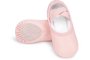 Stelle Ballet Shoes for Girls PU Leather Dance Slippers Boys Ballerina Flats for Toddler/Little Kid/Big Kid/Women