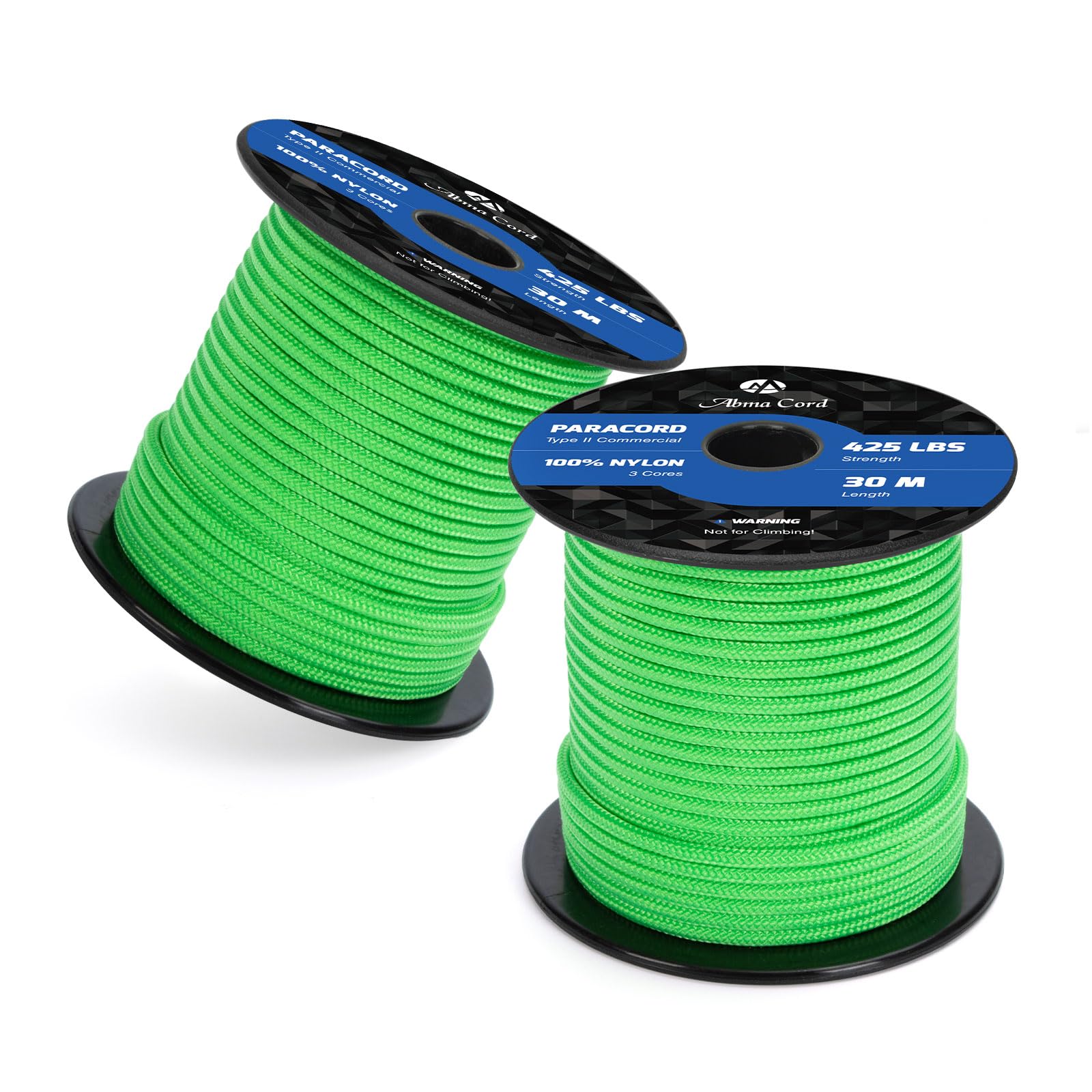 Abma Cord Paracord 425 lbs 3mm 100% Nylon 30M - Green