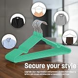 KEPLIN 20x Premium Rubber Coated Metal Hangers Heavy Duty Mint Green view 6