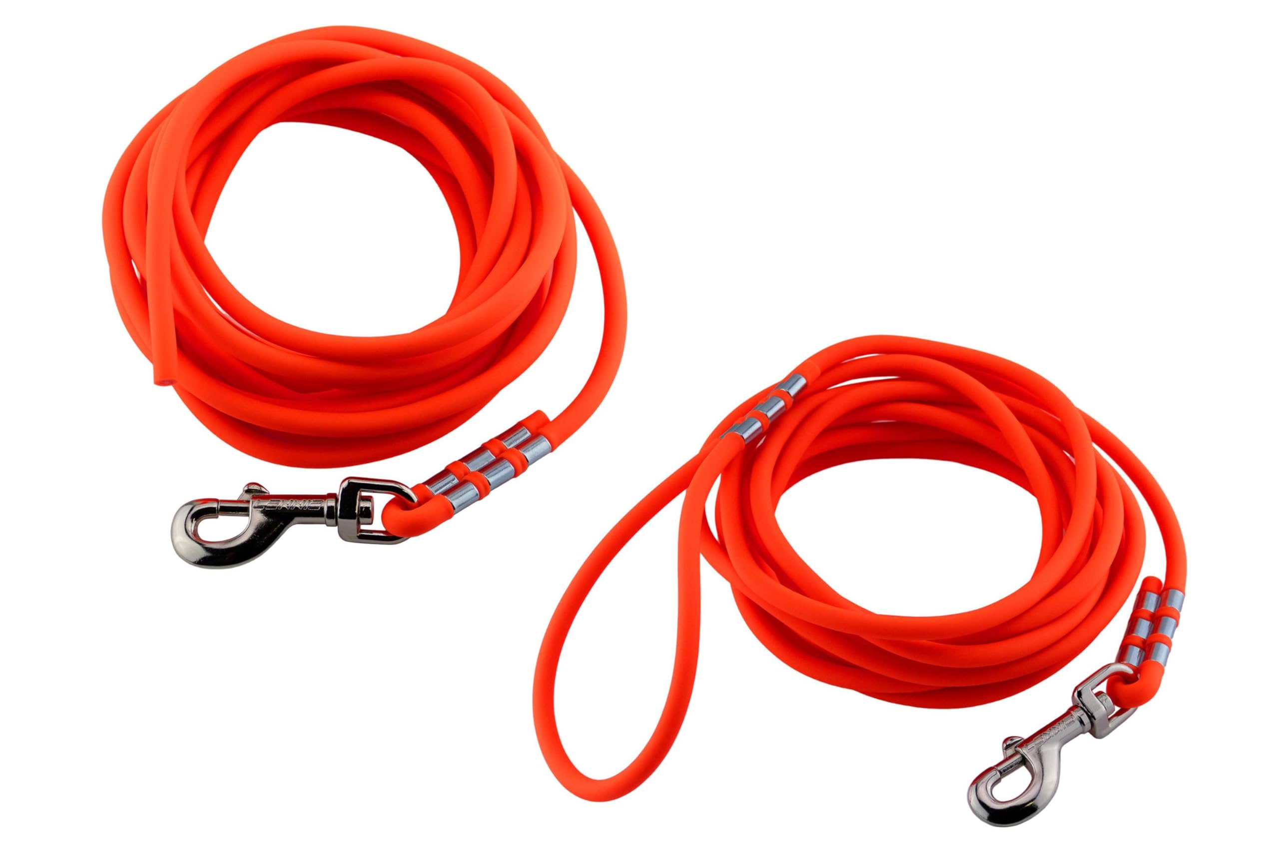 EasyCare Recall Lead 8 mm Round, Neon Orange, with Hand Loop, Waterproof and Easy-Care with PVC Coating