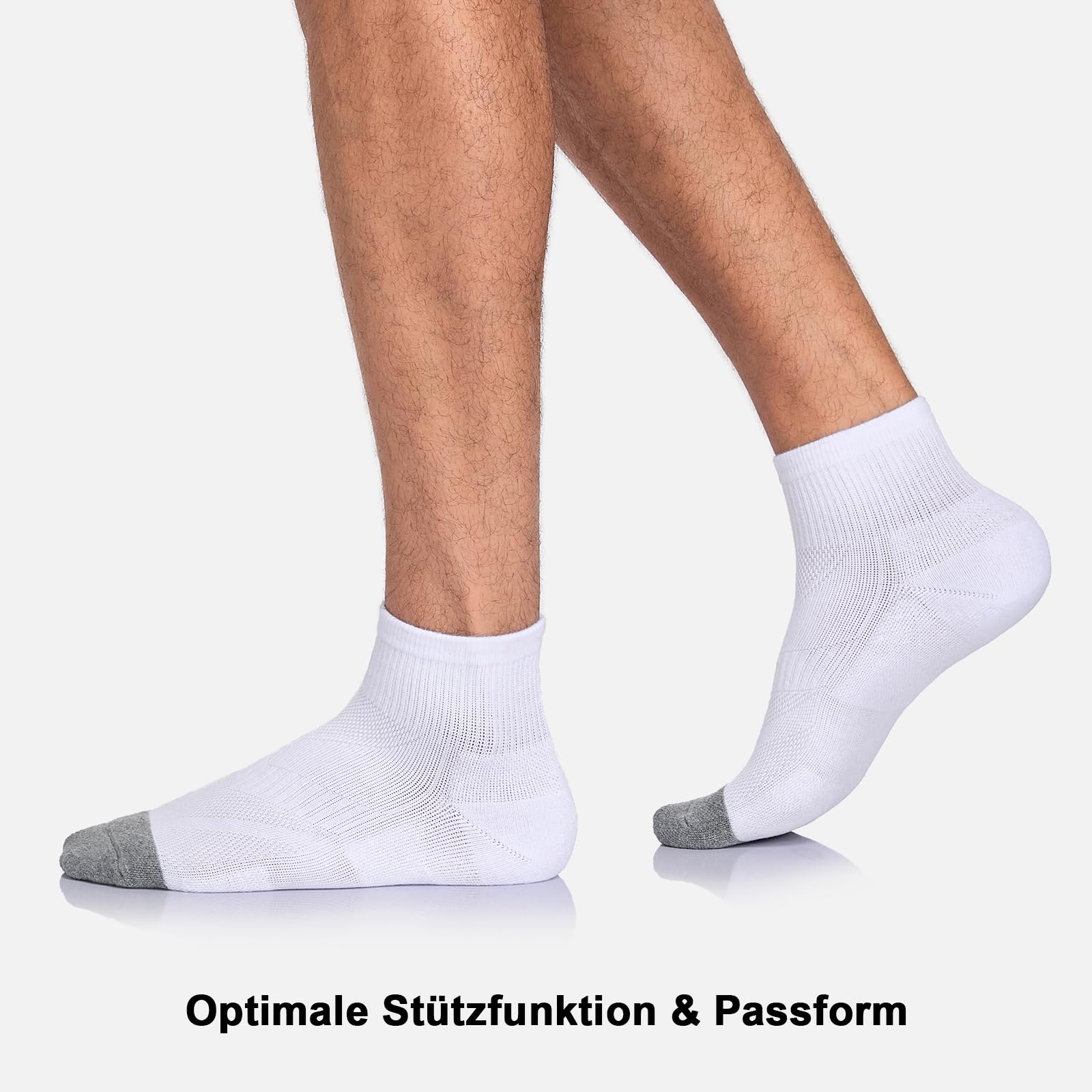 anqier 6 Paar Quarter Sportsocken Herren Damen mit Frotteesohle 2