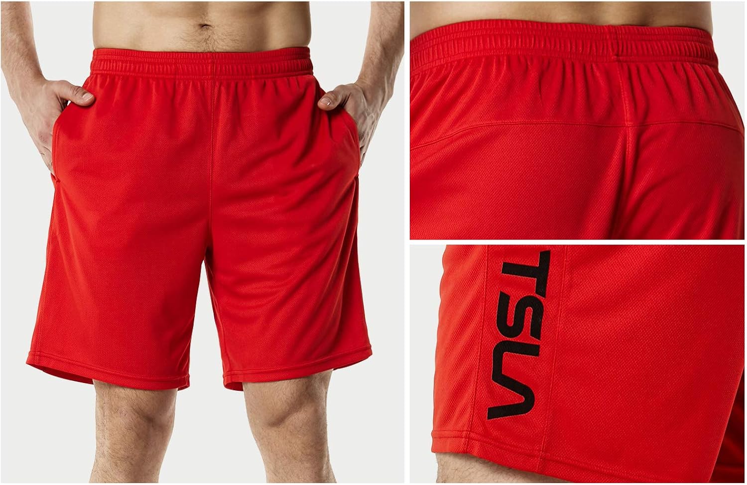 TSLA 1, 2 or 3 Pack Men's Athletic Mesh Shorts, Quick Dry Basketball Running Shorts, Gym Training Workout Shorts with Pockets : Clothing