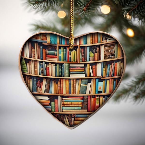 Book Lovers Ornament,Wooden Book Ornament - 2-Layer Book Ornament