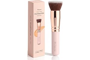 Foundation Brush Flat Top Kabuki - Perfect For Blending Liquid Makeup, Cream or Flawless Powder Cosmetics - Buffing, Stipplin