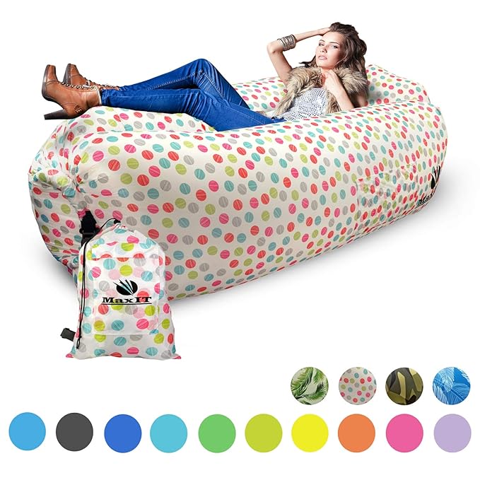 MaxIT Inflatable Hammock Sofa Pool Floating Air Lounger Bed for Adults or Kids, Perfect for